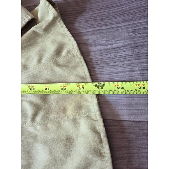 Talbots Womens Light Green Button-Up Long Sleeve Shirt Size L Suede Feel - Picture 6 of 7